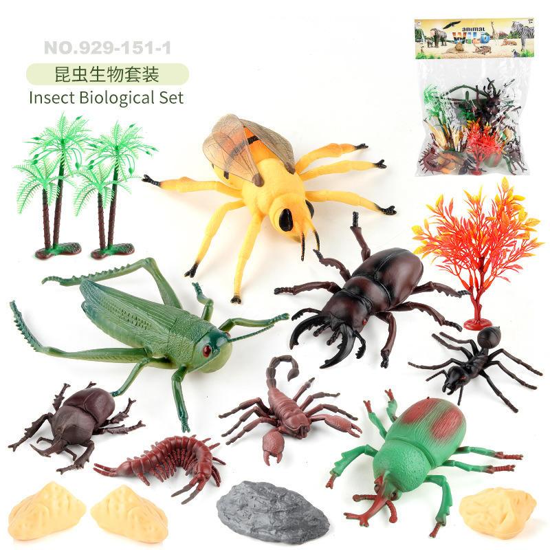 Transfronteriza simulación mini insecto biológico modelo saltamontes araña escarabajo hormiga rana estática decoración traje de juguete
