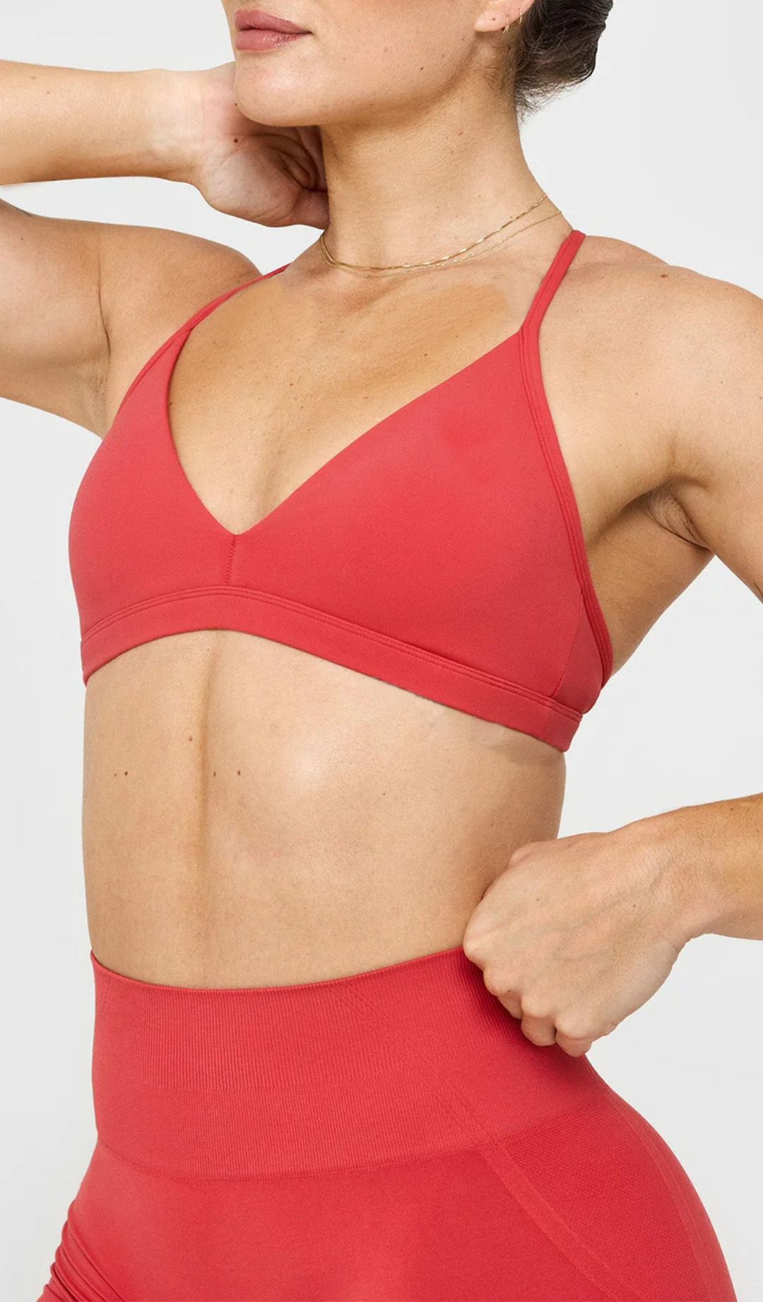 Comercio exterior escotado frente V desnudo agradable para la piel eslinga ajustable con almohadilla para el pecho Pantalones de cuatro puntos Traje deportivo de fitness de yoga