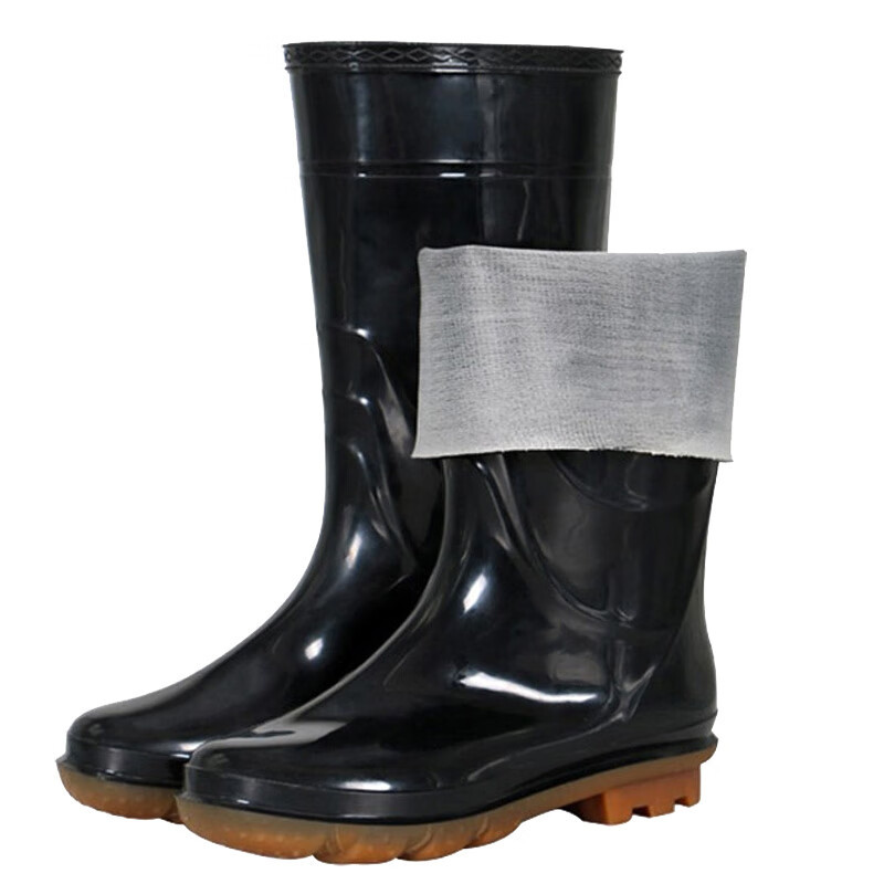 VLEN牛筋雨鞋男高筒防水鞋1双 户外耐磨胶鞋不易滑雨靴套鞋