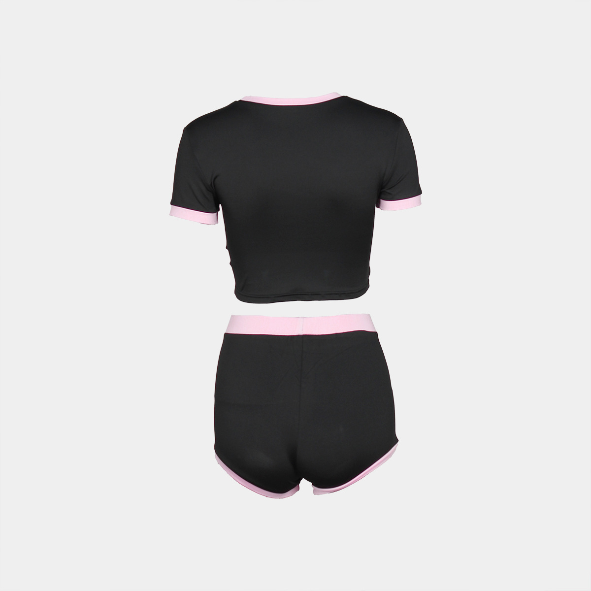 Summer Popular Sports Elastic Letter Graphic Printed Street T shirt Shorts Set Women