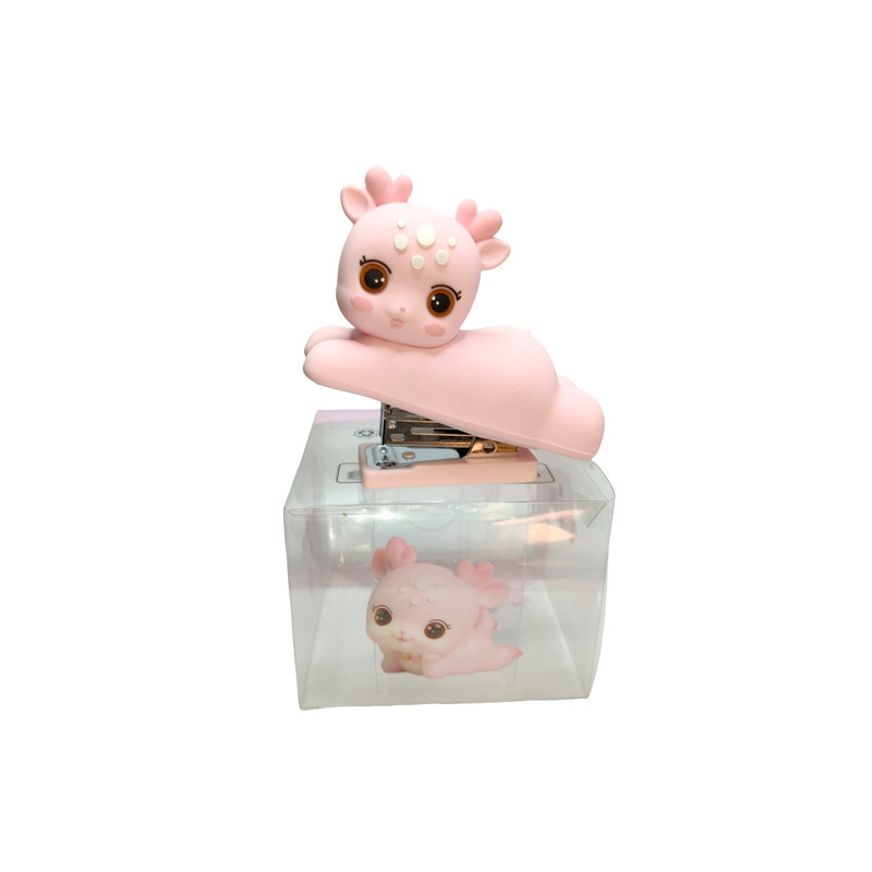 Cute Silicona Deer Mini Grapadora 24/6 Pequeña Grapadora creativa Conveniente Grapadora multifuncional para oficina