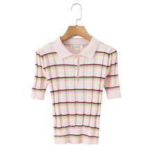 7795-26�Ŀ��������˫ɫ����polo��֯����ͨ��T����������