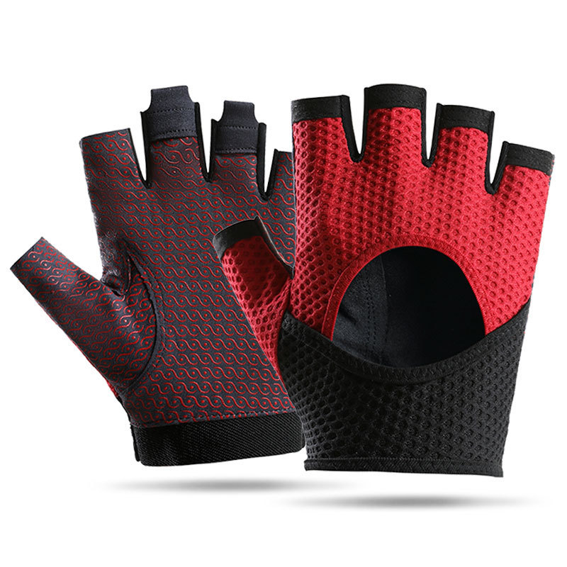 Guantes de fitness para hombres y mujeres, medio dedo, deportes al aire libre, antideslizante, resistente al desgaste, amortiguador suave, barra horizontal, guantes antideslizantes para montar