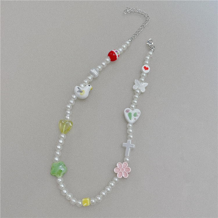 Sweet Geometric Beaded Beaded Artificial Pearls Womenu0027S Necklace