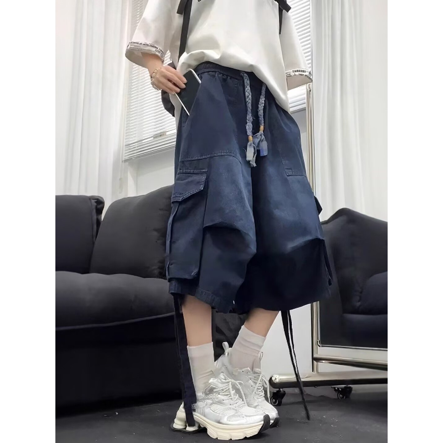 Hong Kong Style Trendy Men's Summer New 2026 Personalized Letter Jeans Hip-Hop Ins Fashion High Street Trendy Cool Long Pants