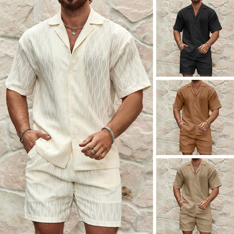 Мужской Костюм Cross-Border European and American Summer New Casual Men's Sports Suit