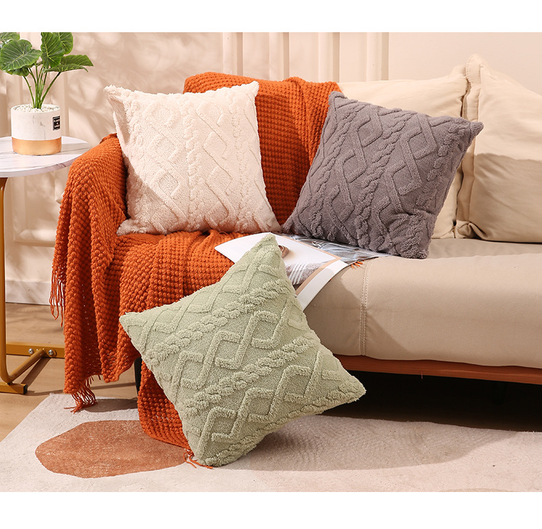 Casual Retro Solid Color Plush Pillow Cases display picture 1