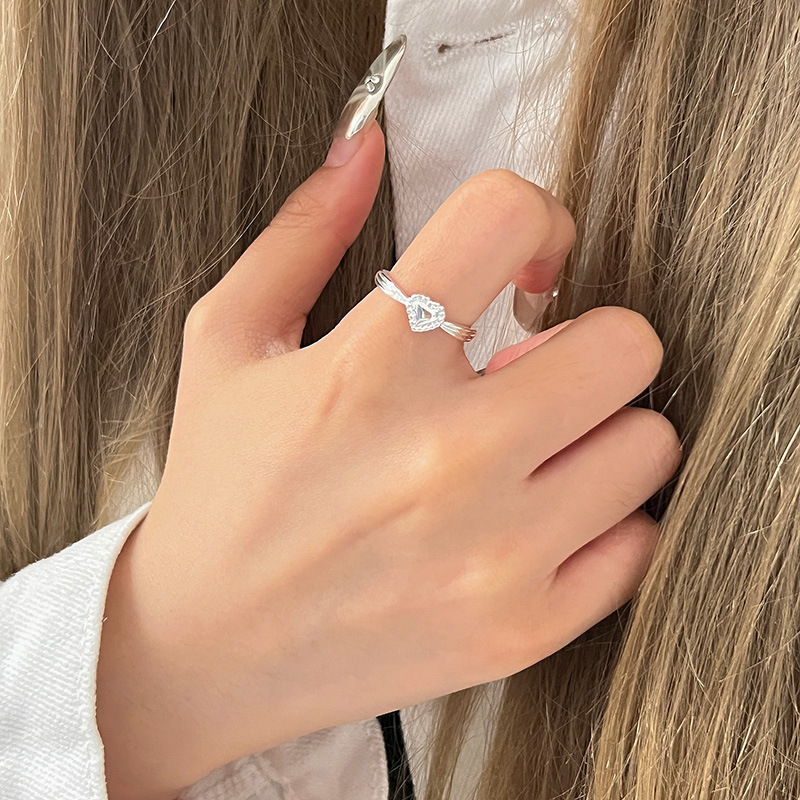 Simple Style Alloy Heart Shape Plating Women's Open Rings display picture 12