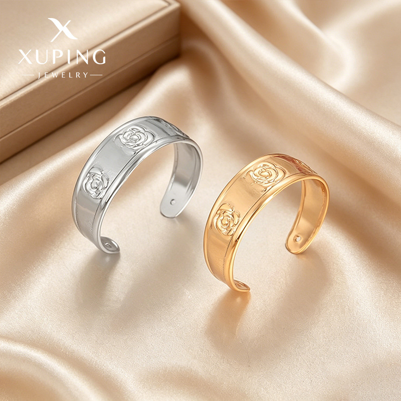 Xuping simple anillo abierto de moda transfronteriza europea y americana estilo retro rosa temperamento pequeño anillo de cola fábrica al por mayor