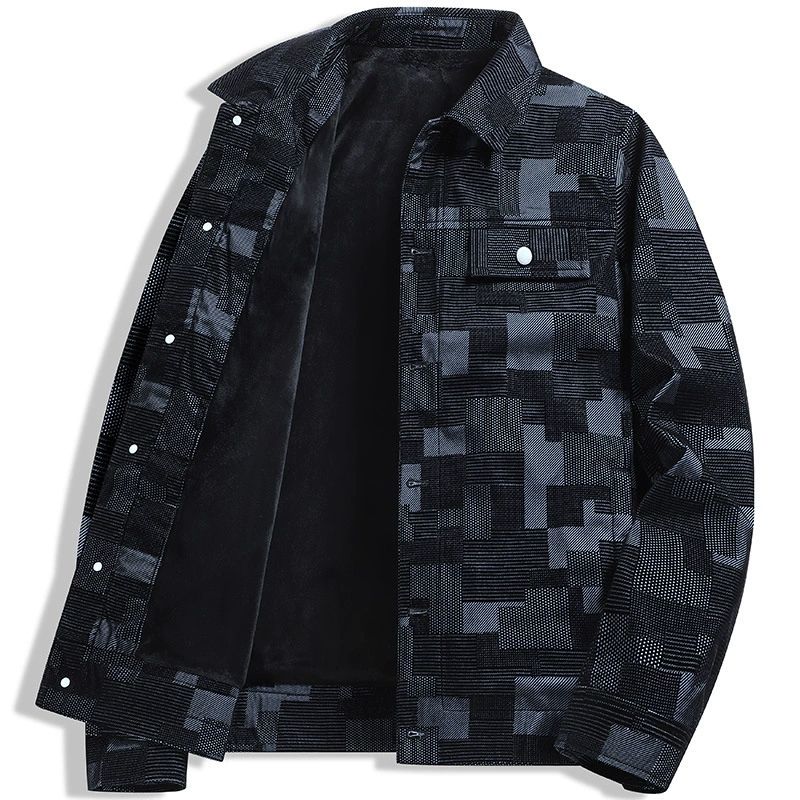 Трансграничные новые спотовые японские сезоны толстые и бархатные с длинными рукавами свободные жаккардовые куртки для мужчин топ