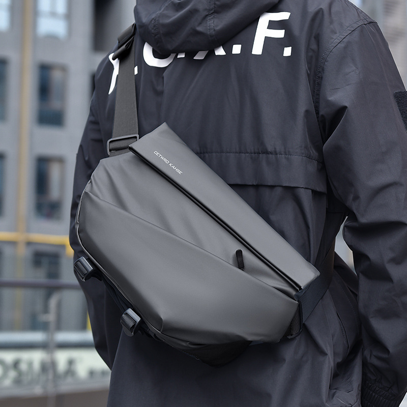 Cross-Border Men's Crossbody Bag, High-End Casual Chest Bag, Men's Simple and Versatile Large-Capacity Work and Commuting Crossbody Bag