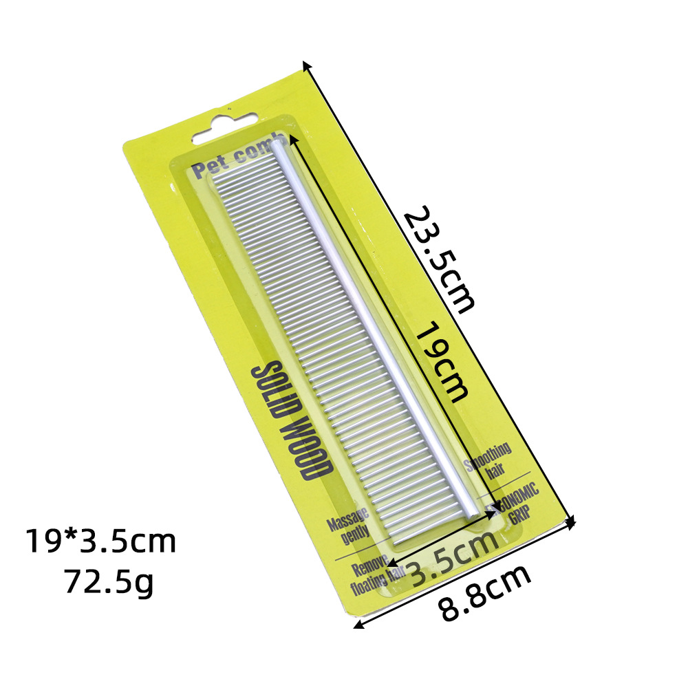 Venta directa de fábrica peine de fila para mascotas peine para perros peine de fila recta peine de aguja de acero inoxidable para mascotas peine de fila de pelo limpio para gatos