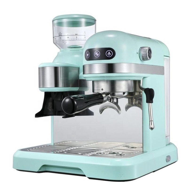 Espuma de leche de vapor doméstica semiautomática transfronteriza italiana con máquina de molienda todo en uno con máquina de molienda de frijol Latte Espresso Machine