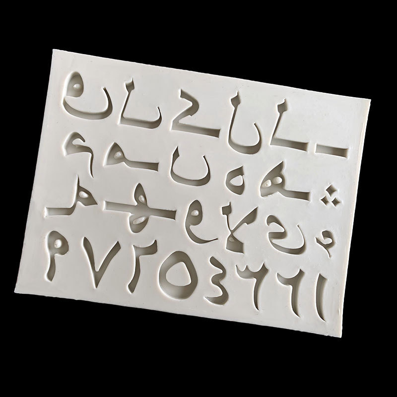 Números arábigos letras molde de silicona DIY creativo hornear decoración chocolate molde de silicona