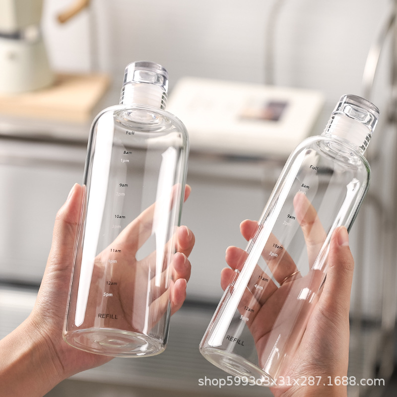 Time Scale Glass Cup High-End Coffee Beverage Juice Cups Portable Large Capacity Transparent Water Cup Wholesale