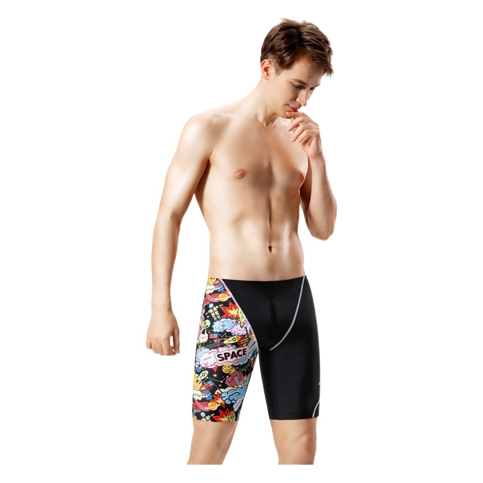 Yingfa fifth pants summary knee-length leg-wrapped swimming trunks thick belt high elastic wear-resistant chlorine-resistant swimming suit