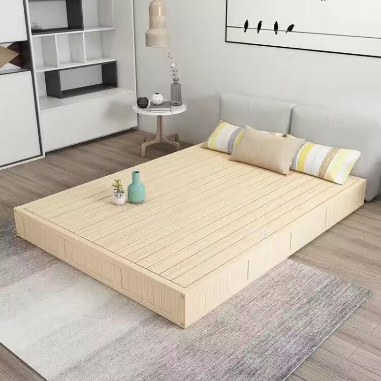 Tatami de madera sólida para proteger la cintura de 1 metro cama de hotel sin respaldo 1.2 estilo japonés moderno y simple 1.5 marco de cama