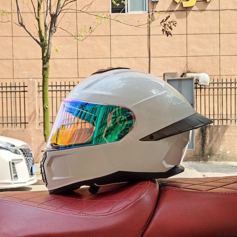 ORZ nuevo casco de motocicleta 3C casco completo de motocicleta para hombres y mujeres cuatro estaciones corriendo casco cola grande pareja Bluetooth