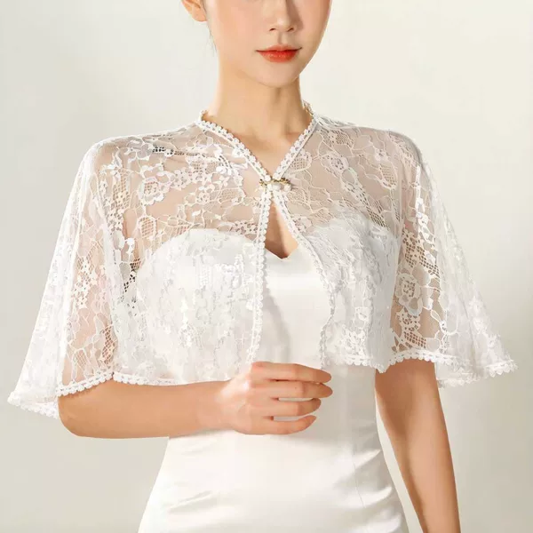 Cross-Border Bridal Lace Shawl Wedding Dress Accessories Spring and Summer Thin Cover-Up Cape for Women Aliexpress