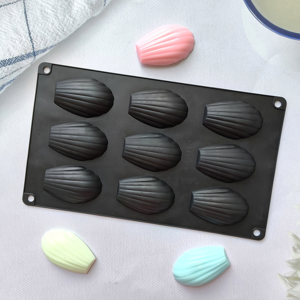 Silicone 9 conchas 9 molde de chocolate diy Madeleine pudín dulces galletas molde de pastel