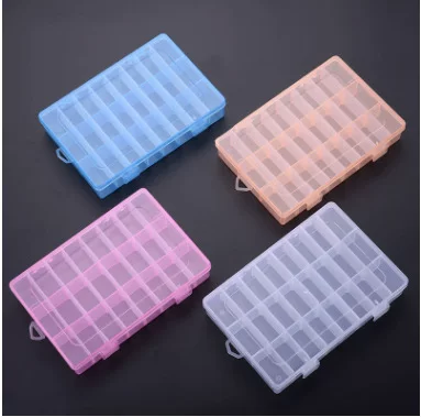 Transparent plastic storage box, electronic detachable storage system, 24 cells