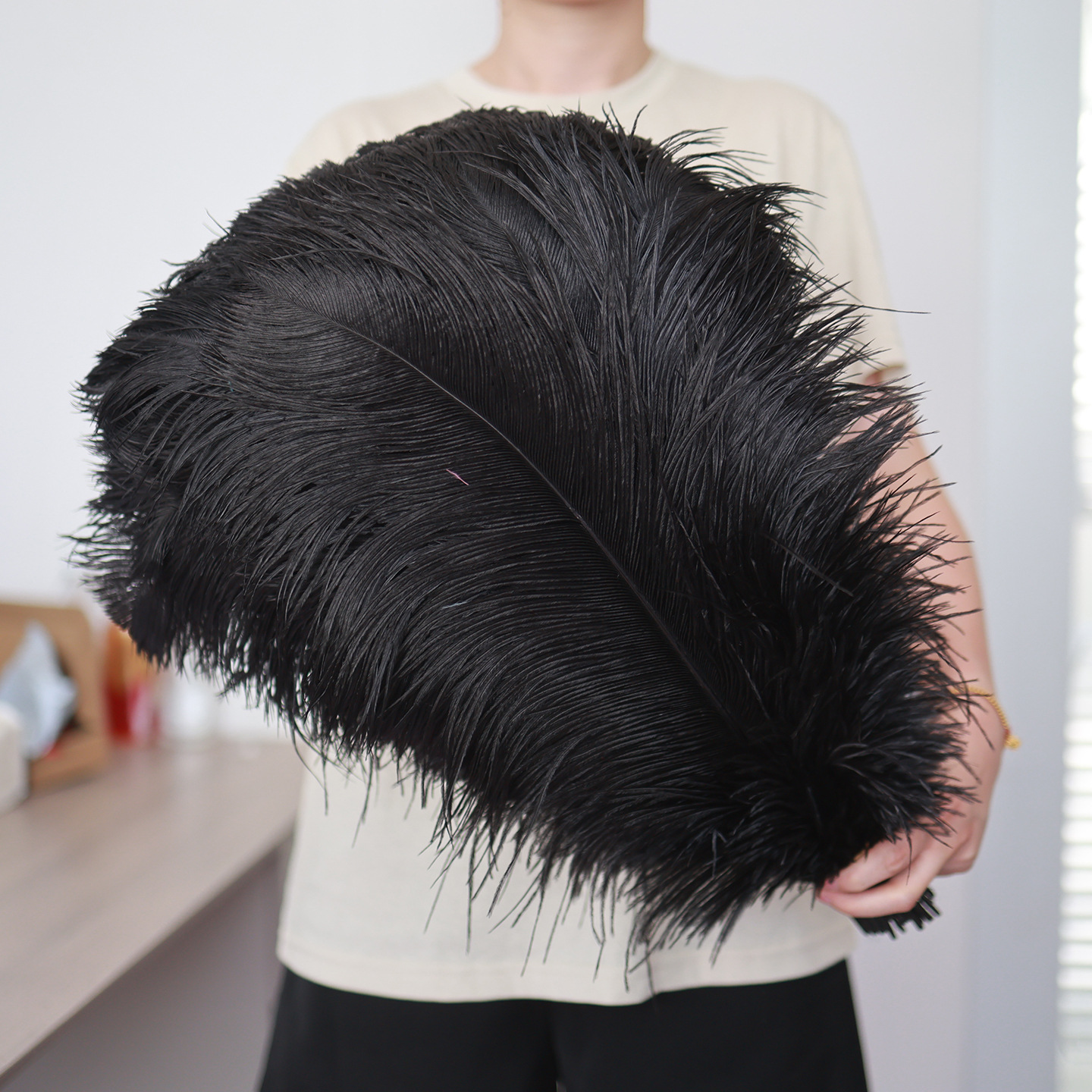 Plumas negras al por mayor DIY accesorios de decoración de ropa accesorios escenas de diseño de fábrica de plumas tienda directa