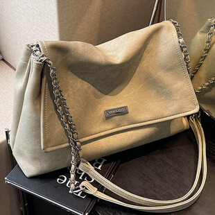 Capacious shoulder bag, demi-season small one-shoulder bag