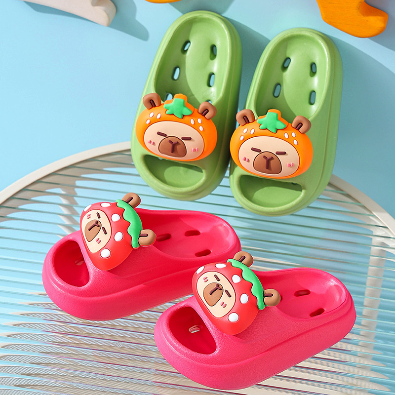 Zapatillas de verano para niños con fugas antideslizantes para pisar la sensación de mierda para niños y niñas baño para padres y niños zapatillas de playa para niños