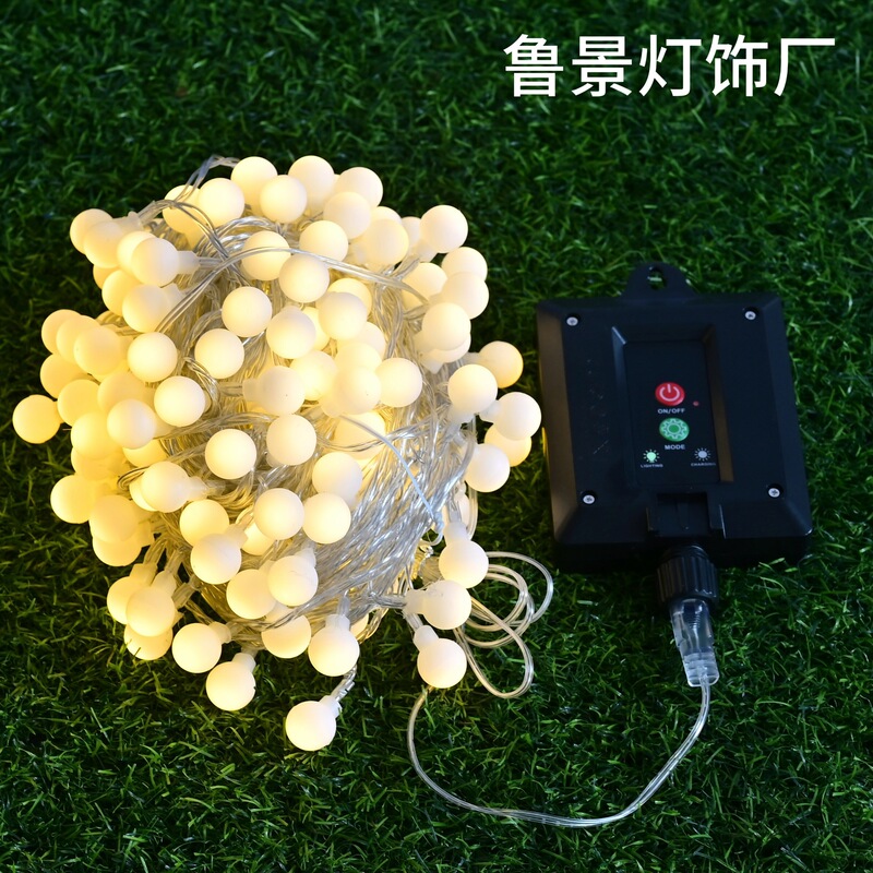 30m Outdoor Waterproof Camping Atmosphere Light Tent Decoration Battery Box Frosted Ball Small Lantern Led Solar String Light 30m Outdoor Waterproof Camping Atmosphere Light Tent Decoration Battery Box Frosted Ball Small Lantern Led Solar String Light