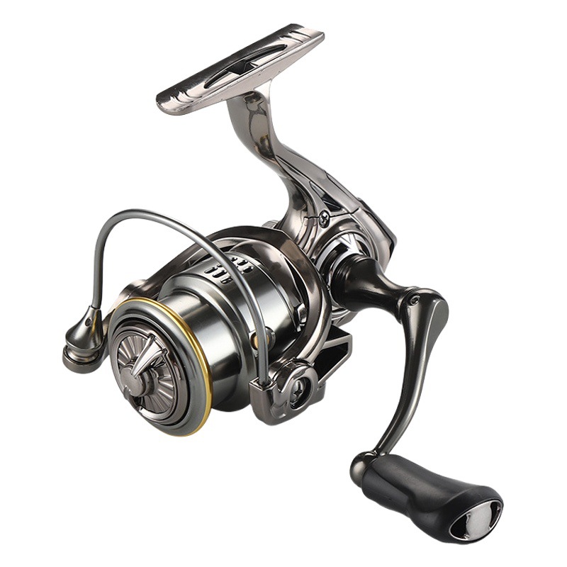 Golden shark King pequeño golf totalmente metálico taza de alambre poco profundo micro-objeto Luya rueda giratoria de doble rodamiento rueda de pesca rueda de largo alcance