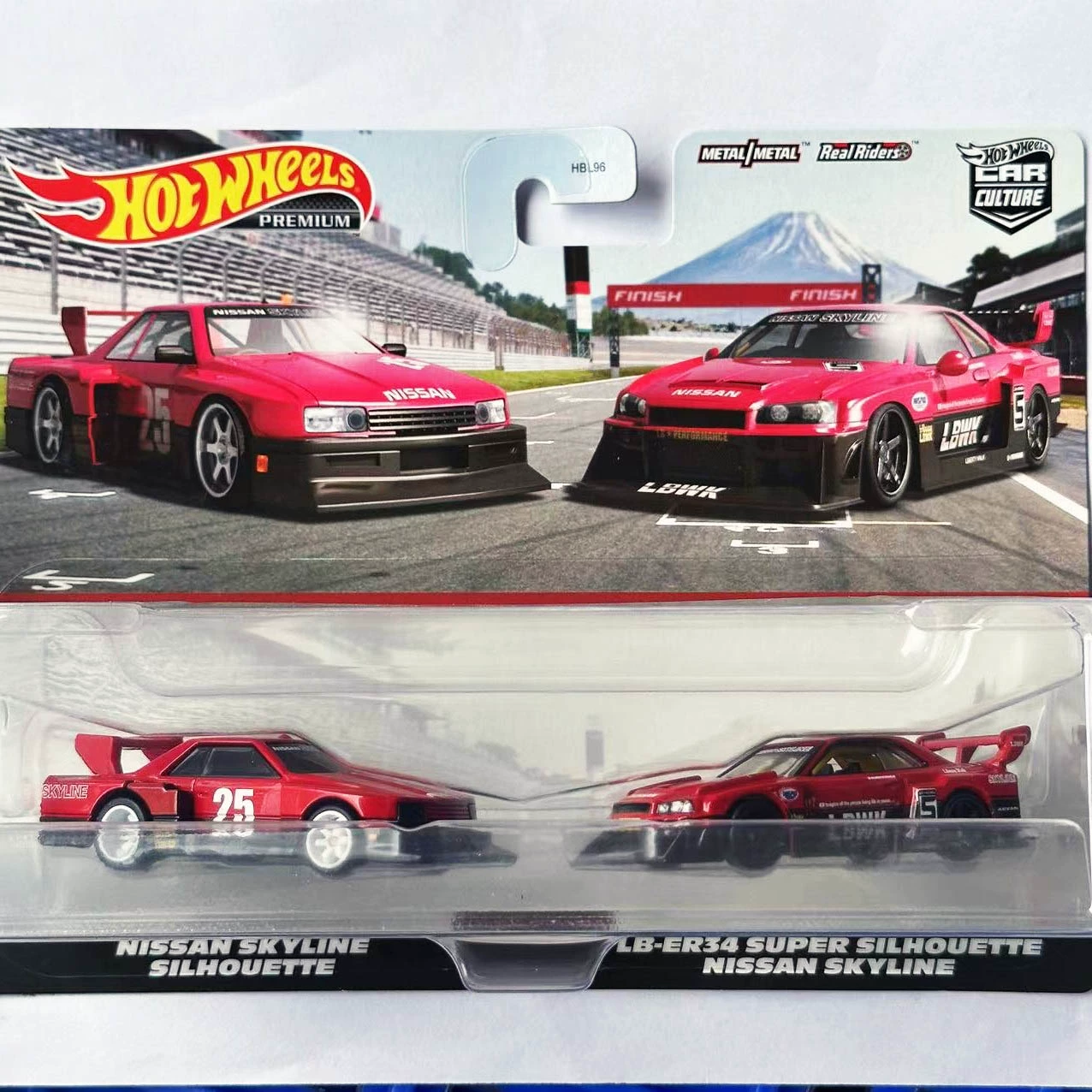 Hot Wheels Двойная крышка автомобиля 2025 Love Collection Mitsubishi Bay Oil GULF Nissan R34 Bugatti HBL96