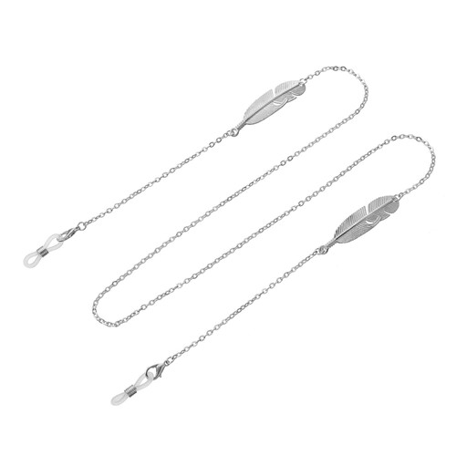 Trendy Accessories from Europe and America - Simple Metal Feather Alloy Eyeglass Chain, Versatile Multi-purpose Chain with Anti-slip and Anti-lost Features