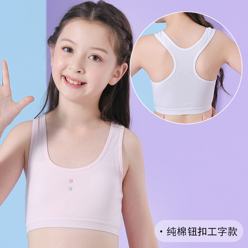 Chaleco pequeño para niñas en etapa de desarrollo, ropa interior para adolescentes, sujetador estilo coreano para niñas de primaria y secundaria, transpirable y absorbente del sudor.