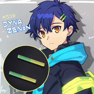 Main St. Damma Middle Peng cos Hairpin Hair Pin SSSS.DYNAZENON Headwear Yellow and Green Acrylic Hair Accessories