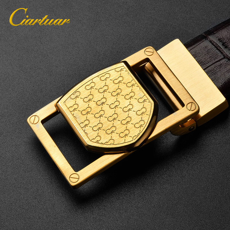 Golden retro universal belt for leisure with letters