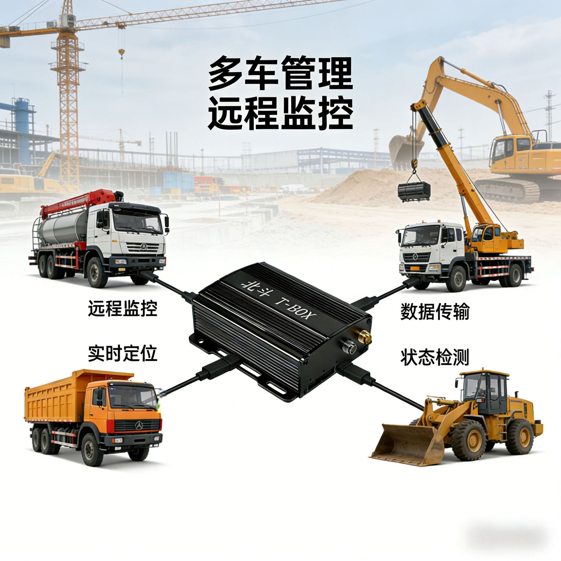 4G Beidou tbox high-precision RTK locator for construction machinery vehicles T-BOX mining area Beidou satellite locator