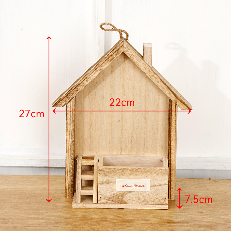 Decoración de pared de madera europea creativa en la pared maceta de flores canasta de flores decoración de pared colgante de sala de estar