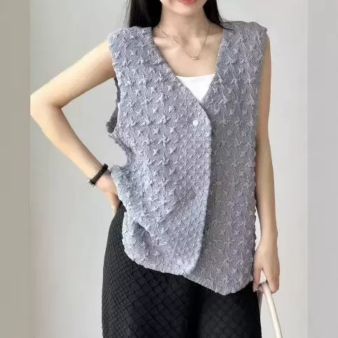 褶皱新款小香风马甲大码女200斤胖妹妹时尚百搭夹棉加厚坎肩上衣