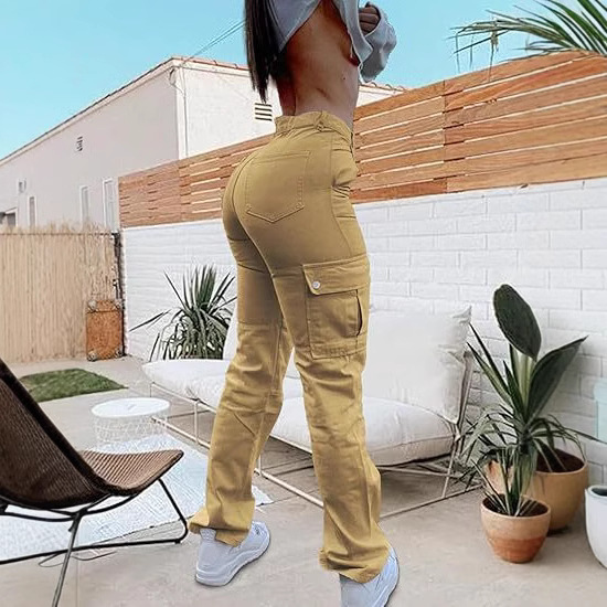 Nuevos monos transfronterizos para mujer, pantalones casuales de cintura alta, pantalones de trabajo, pantalones de pierna recta sueltos, pantalones casuales