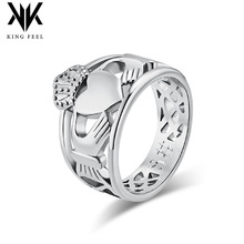 跨境北欧爱尔兰传统克拉达婚戒情侣求婚结婚手捧爱心钛钢戒指环