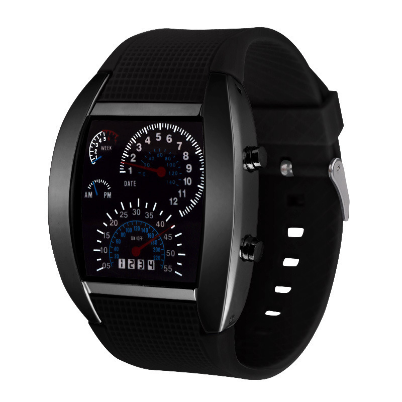 Foreign trade explosions aviation LED electronic watches fan-shaped dashboard watches men's electronic sports watches wholesale