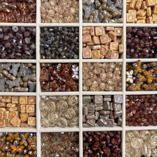 【云尽山秋】进口捷克棕色系琉璃珠子diy饰品手链项链串珠配件