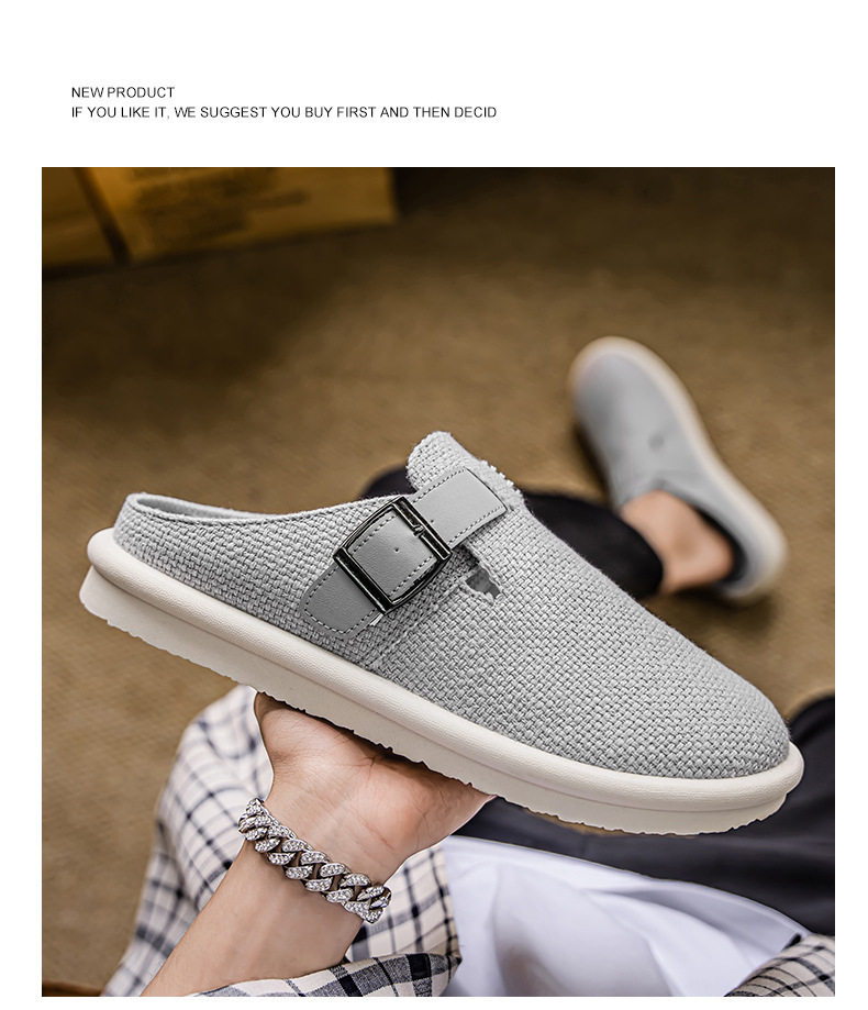 Dép sandal nam nửa gót không quai hậu, thoáng khí mùa hè, đế bằng nhẹ, size lớn 39–47 — BK 502m màu, BK 503m màu, BK 505m màu nâu, BK501 kaki chi tiết 27