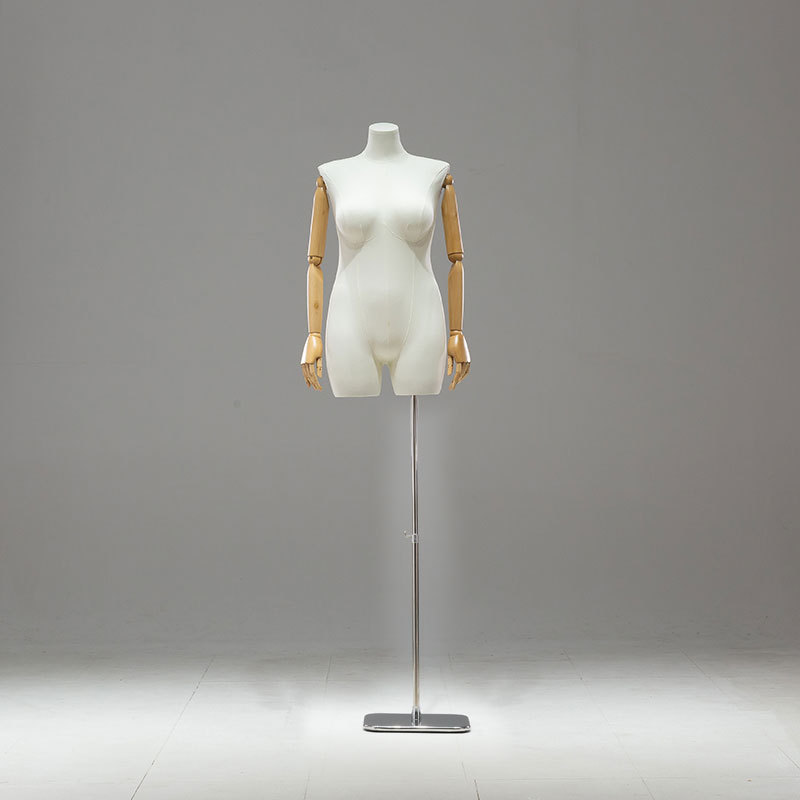 Maniquí Femenino de Talla Grande de Busto de Madera para Escaparate