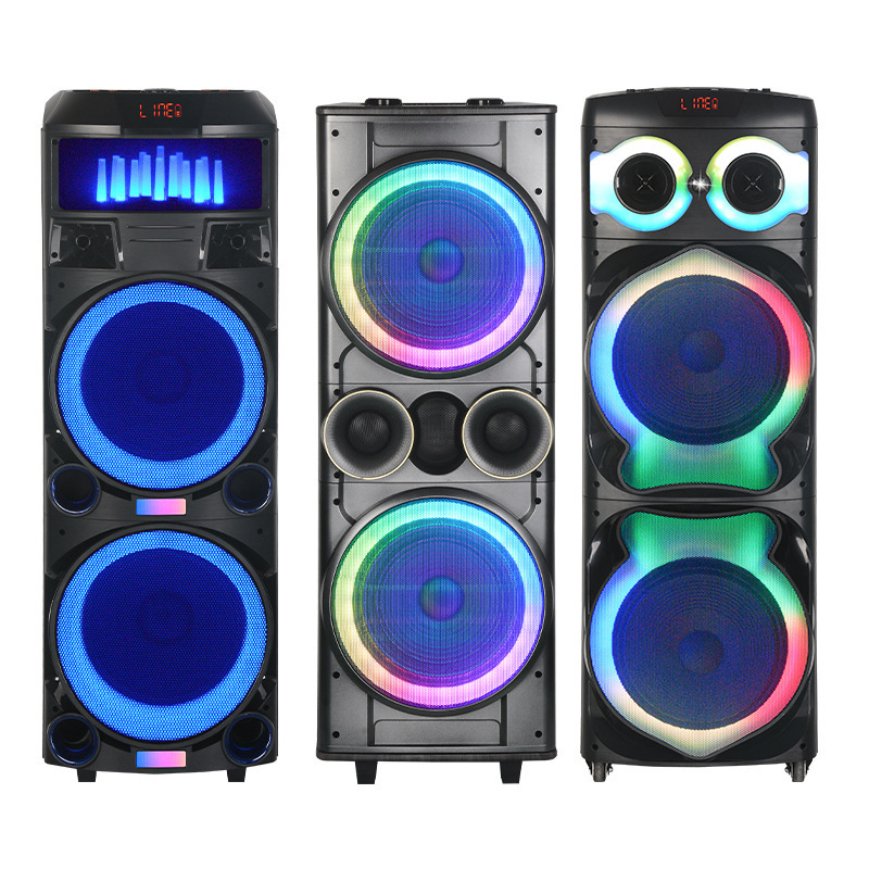 Karaoke Device Square Dance Speaker with Microphone Dual 12inch High-Power Outdoor Trolley Speaker High Volume 2 Microphones Karaoke Device Square Dance Speaker with Microphone Dual 12inch High-Power Outdoor Trolley Speaker High Volume 2 Microphones