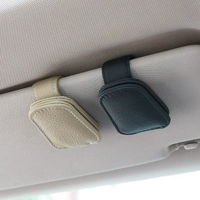 leather car sun visor storage | Car Glasses Clip/Bill Clip
