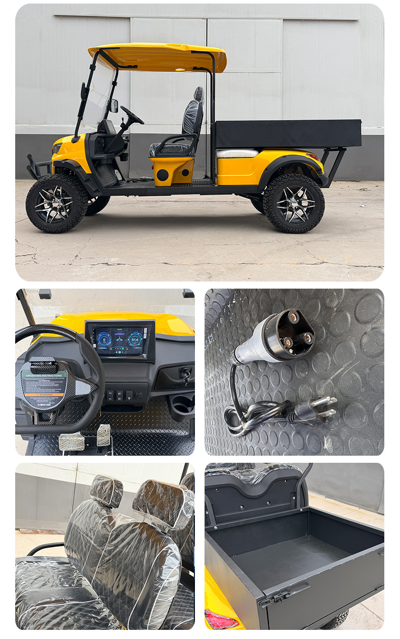 Electric Golf Cart 2 Seats with Cargo Bucket Tourist Attraction Hotel Park Shuttle Off-Road Golf Cart