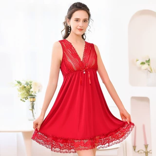 lingerie set womens法式睡裙女冰丝吊带连衣裙大码睡衣套装批发