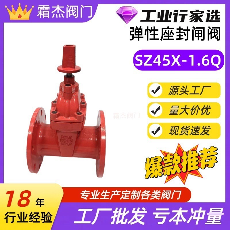 地埋式弹性座封闸阀SZ45X-1.6Q 软密封暗杆地下阀DN50-DN300
