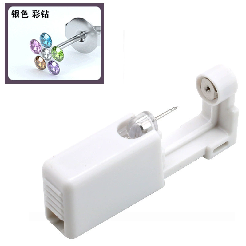 Disposable Ear Piercing Kit, Single-Use Piercer with Studs, Multiple Colors, Compact 5.8×2.3×1.2 cm